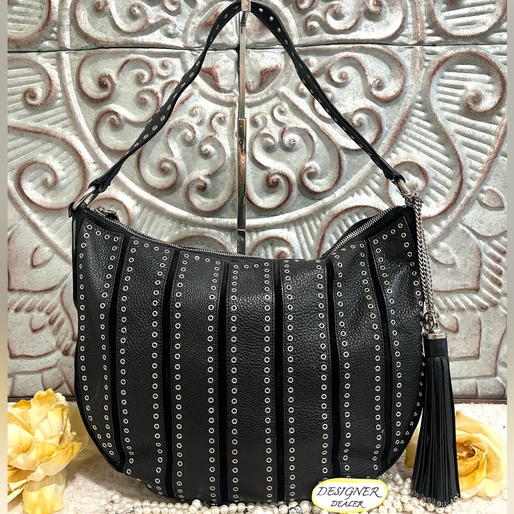 Michael Kors Black Studded Hobo Bag